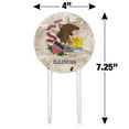 thumbnail image 2 of Acrylic Rustic Illinois State Flag Distressed USA Cake Topper Party Decoration for Wedding Anniversary Birthday Graduation, 2 of 6