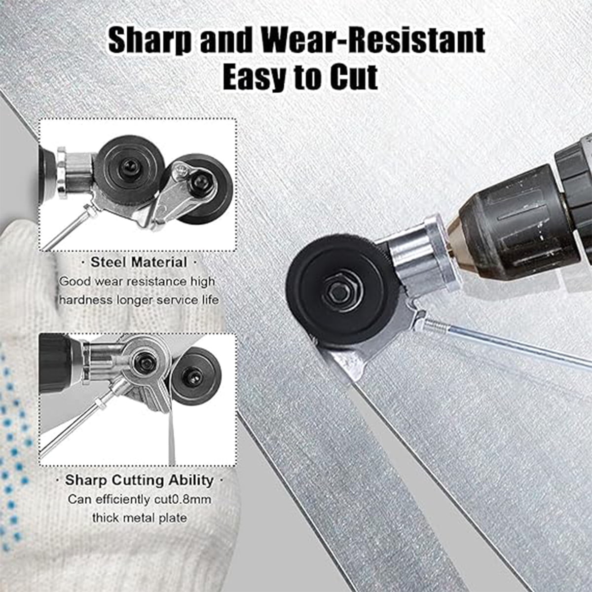 EZTRONICSCORP Electric Drill Plate Cutter-Drill Cut Pro,2024 New Metal Nibbler Drill Attachment,Sheet Metal Cutter with Adapter,DIY Electric Drill Shear for Cutting Iron, Steel,Copper, Aluminum