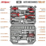 Hi-Spec Tools 67pc SAE Auto Mechanics Hand Tool Kit Set. Complete Car, Motorcycle, Engine & Garage Repairs with Sockets, Ratchet Wrench, Pliers