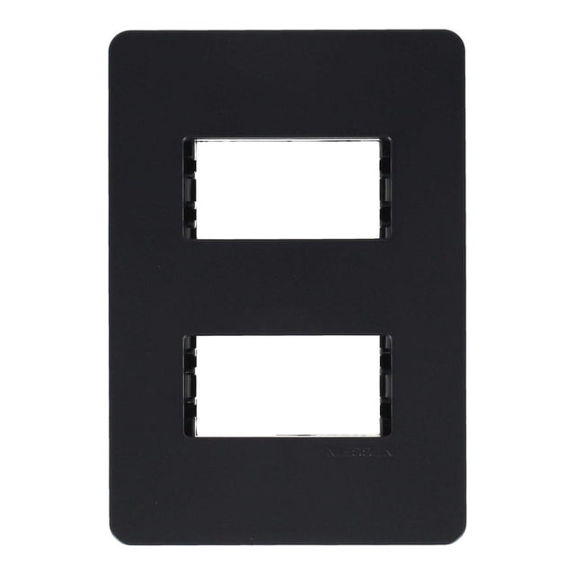 Placa 2 Modulos Unno Plastico Negro