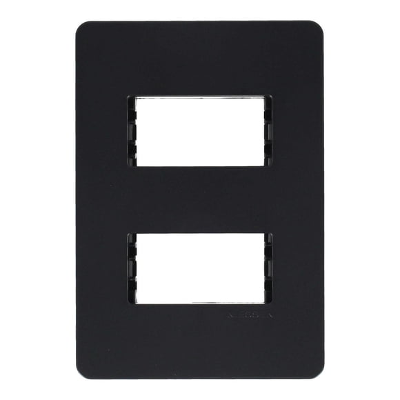 Placa 2 Modulos Unno Plastico Negro