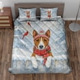thumbnail image 2 of Playful Basenji Welcomes Winter Snowy Day with Cardinal Bird Quilt Bedding Set African Barkless Dog Lover 1 Blanket Bed Cover 2 Pillowcases - 12017, 2 of 5
