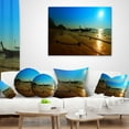 thumbnail image 3 of Designart Sunset with Boats in Andaman Sea - Modern Seascape Throw Pillow - 16x16, 3 of 4