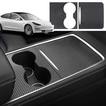 CusDusk Center Console Wrap for Tesla Model Y Model 3,Central Control Panel Accessories Carbon Fiber Interior Wear Car Interior Accessories(2021-2023) C42