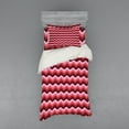 thumbnail image 2 of Ambesonne Pink Bedding Set 4 Pcs, Modern Feminine Zigzag, Queen, Burgundy Ruby Coral, 2 of 3