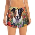 thumbnail image 4 of Lsque Colorful Flower Dog Printed Women's Running Shorts with Liner Pockets,Elastic Quick Dry Workout Athletic Gym Yoga Shorts,Womens High Waist Shorts-XX-Large, 4 of 9