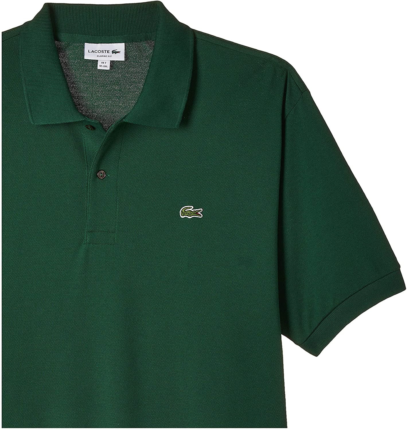 Lacoste Mens Short Sleeve Discontinued L.12.12 Pique Polo Shirt Large Green