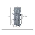 thumbnail image 2 of 6 Pocket Hanging Tote Wallet Bag Organizer Organizer Storage Rack Storage Wardrobe Closet Hanger 1 pcs pink, 2 of 5
