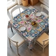 thumbnail image 6 of Colorful Boho Table Cloth, Ethnic Vintage Mexican Flowers Southwestern Waterproof Tablecloth for Square Tables, Reusable Washable Fabric Table Cover for Restaurant Kitchen Dining Tables 60"x60", 6 of 6