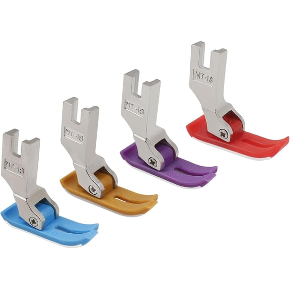 OWNTIDE 4 Pcs Non-Stick Sewing Presser Foot for Industrial & Domestic Brother Juki Singer Machines, Straight Stitching