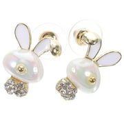 PYRAMIDTI 1 Pair of Bunny Stud Earrings Pearls Earrings Ear Jewelry Easter Gift for Party