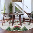 thumbnail image 3 of Christmas Round Area Rug 7Ft Washable Circle Rugs for Dorm Laundry Room, Winter Green Pine Trees Maple Leave Xmas Balls Non-Slip Carpet Floor Mats Indoor Outdoor Carpet Runner Aesthetic Home Decor, 3 of 8
