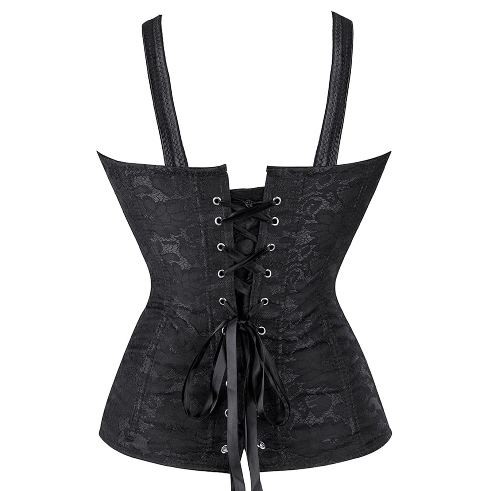 Fesfesfes Women Overbust Corset Bustier Lingerie Bodysuit Gothic Shapewear  Floral Printed Underwear Plus Size Clearance $10 