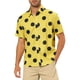 thumbnail image 1 of Camisa de playa de puntos de polka para hombres INSPIRE CHIC, con botones, de manga corta, casual 2XL Amarillo, 1 of 6