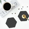 thumbnail image 5 of Pofeuu Golf Balls Print Leather Coasters Set of 6, Round Cups Mugs Mat Pad for Home Kitchen Heat Resistant Drink Coasters,Hexagon, 5 of 7