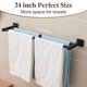 thumbnail image 2 of Toallero Doble Toallero Doble De 24 Pulgadas Para Baño Montado En La Pared Toallero De Baño Resistente Toallero Soporte Para Toallas Barra De Toalla De Baño Moderna De Acero Inoxidable Negro Mate, 2 of 5
