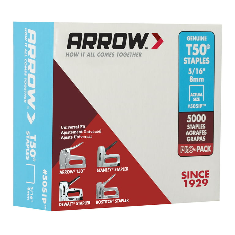 Arrow T50, Puntatrice a corona piatta Usa graffette, 5kpt5