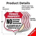 thumbnail image 2 of Private Property No Soliciting Loitering Trespassing All Offenders Will Be Prosecuted To The Full Extent Of The Law (5 Pack) 4 inch X 4 inch Shield Shaped Heavy Duty 3.2 mil Vinyl, 2 of 6