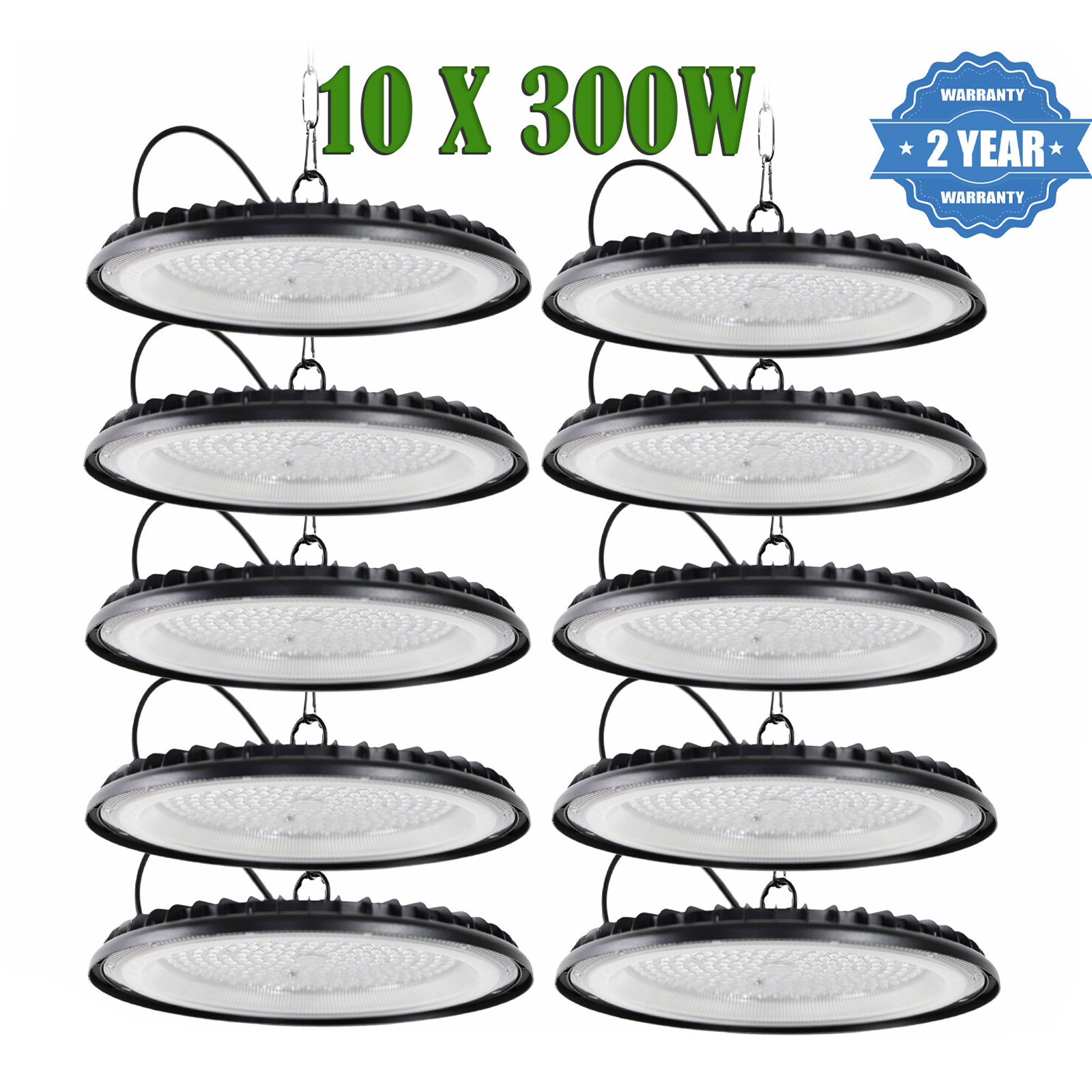 500W UFO LED High Bay Light – 5-10 Pcs – For Warehouse Factory Commercial Shop – 110V IP65