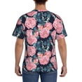 thumbnail image 3 of Bixox Men's Rose Flowers Printed Short Sleeve Skinny Athletic T-Shirt, 3 of 6