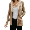 thumbnail image 2 of BLTIBY Womens 2024 Open Front Jacket Spring Fall Long Sleeve Button Cardigans Fashion Long Coats Lightweight Casual Soft Tops Khaki S, 2 of 9