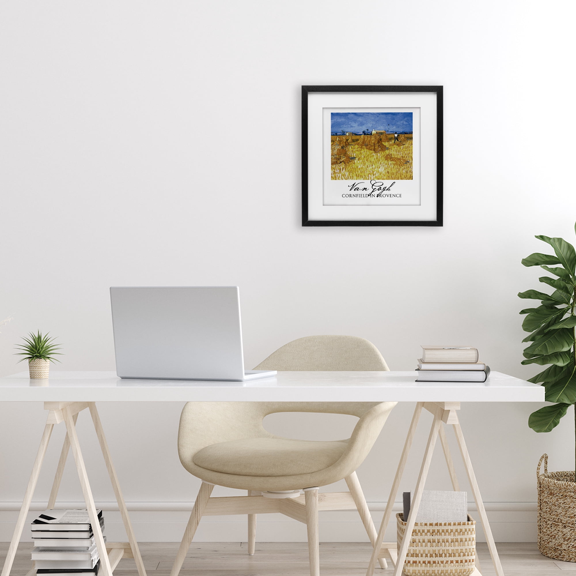 Stupell Industries Van Gogh Cornfield Provence Black Framed Print Under Glass, design by Vintage Hustle