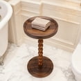 thumbnail image 3 of Beuway Round Side Table with Raised-Edge Tabletop, Modern Coffee End Table, Bedside Nightstand, Table for Small Spaces with Tool-Free Assembly(13.7 in,Walnut), 3 of 12