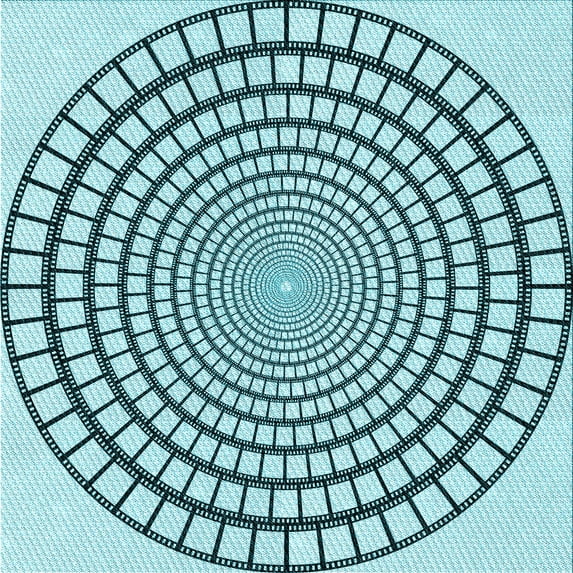 Ahgly Company Indoor Square Patterned Aquamarine Stone Green Area Rugs, 6' Square