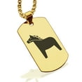 thumbnail image 1 of Stainless Steel Dala Horse Good Luck Charm Dog Tag Pendant Necklace, 1 of 3