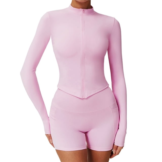 Chaqueta de Yoga for mujer, chaqueta de Yoga deportiva for correr al aire libre con cremallera, chaqueta de manga larga, ropa de Yoga de secado rápido for niñas