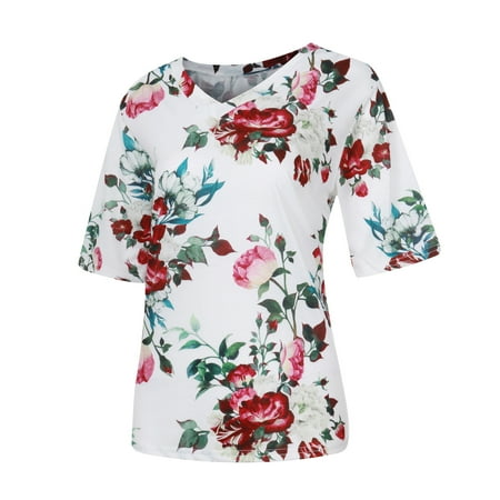 

Pianpianzi Petite Maternity Tunic Button up Flannel Women Womens Vests Fashion Dressy Womens Floral V Neck T Shirts Summer Blouse Tops