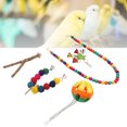thumbnail image 4 of Hanging Bell Birds Cage Toys, Improve Immunity  Swing Chewing Toy Rattan Ball Bell Skewer Food Coloring Dye Easy Installation  For Chewing, 4 of 8