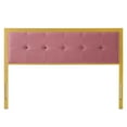 thumbnail image 4 of Tufted Headboard, Twin Size, Velvet, Metal Steel, Gold Pink, Modern Contemporary Urban Design, Bedroom Master Guest Suite, 4 of 6