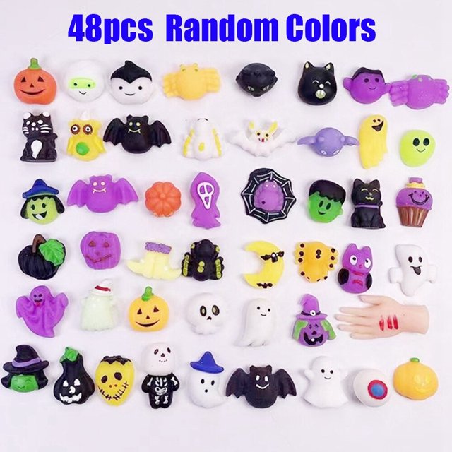 Juguetes inquietos de Halloween para niños, calabaza fantasma suave antiansiedad, Mochi, bolsa de dulces, relleno, juguete para aliviar el estrés para regalos de adultos