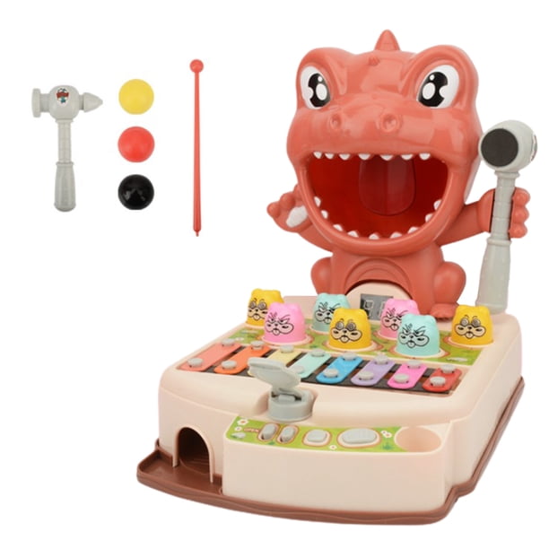 Juguete Eléctrico Whack-A-Mole Para Niños Juguete Multifuncional De Percusión De Dinosaurio Whack-A-Mole Con Luz Y Música Para Entretenimiento Vogacara OD015444-02