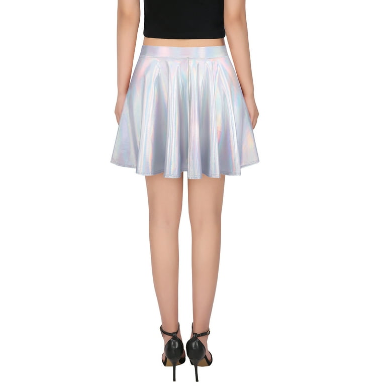 Silver pleated top skirt xl
