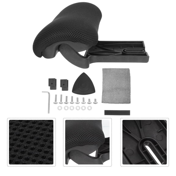 IMIKEYA Adjustable Computer Chair Headrest Black Mesh Ergonomic Neck Support for Home