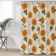 thumbnail image 4 of Shower Curtain Watercolor Sunflower Green Plant Waterproof Shower Curtain Set with Hooks for Bathroom Showers,Stalls and Bathtubs,54x78InBlossom Floral Vintage Linen, 4 of 9
