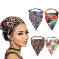 thumbnail image 1 of 4PCS Femmes Élastique Cheveux Mouchoir Léopard Triangle Tête Foulard Floral Tête Wrap, 1 of 10