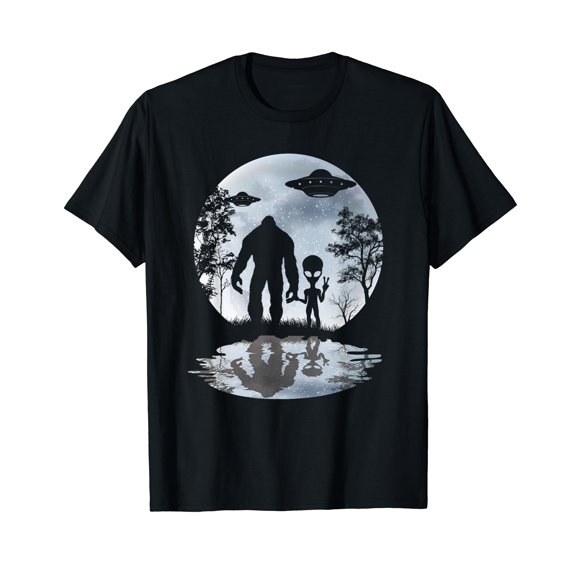 Alien Bigfoot Moon Sasquatch UFO Extraterrestrial Men women T-Shirt