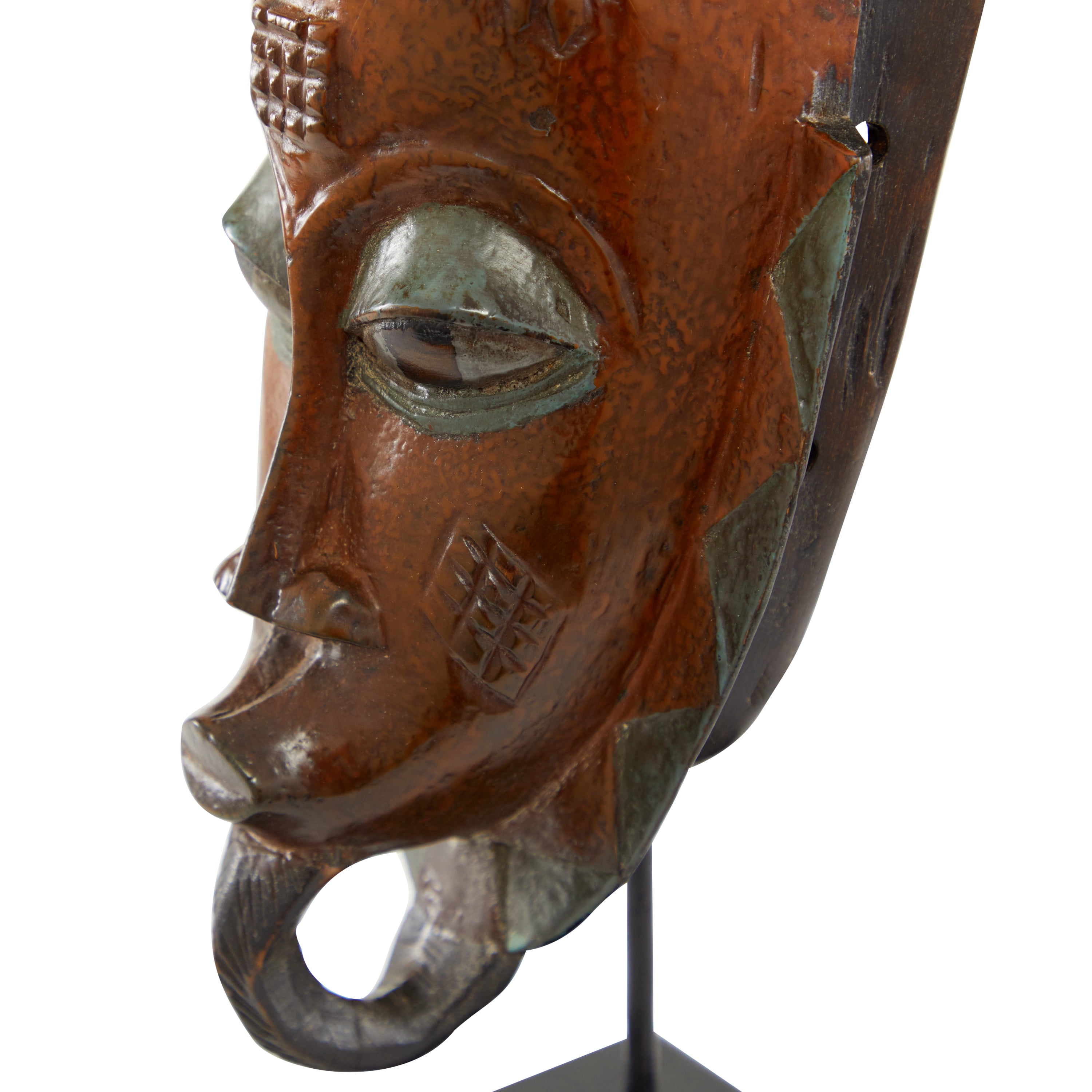 Decmode Small Hand-Carved Baobab Wood Guro Tribe Mask