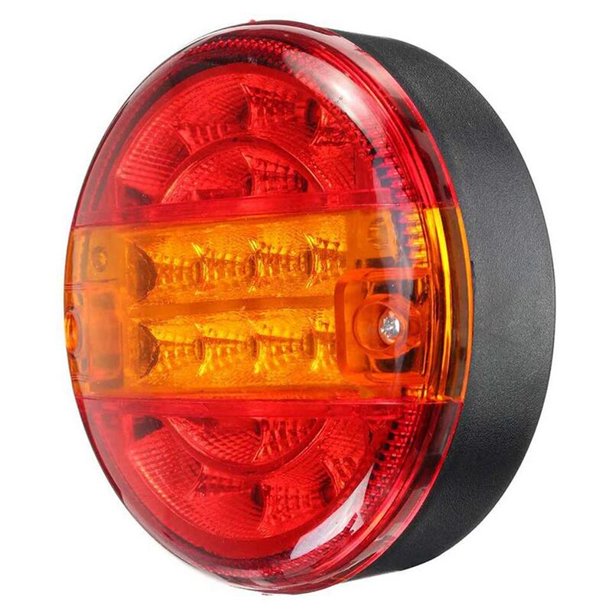 Luces traseras universales de 20 LED para remolque de coche, furgoneta, luz trasera de camión, luz de freno, luz de señal de giro Luz de posición lateral dinámica para coche redonda para Navara D22 NP