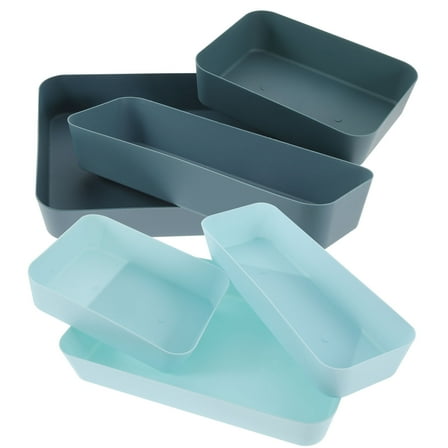 PAMINGONO Drawer Storage Boxes Drawer Organizer Sky Blue PP Plastic 6pcs