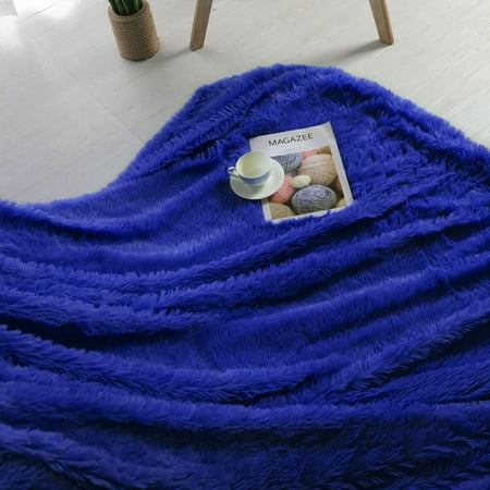 Luxury Shaggy Faux Fur Blanket Ultra Fiber Blankets Throw ...