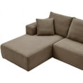 thumbnail image 4 of Right Angle Modern Compressed Furniture Sectional Sofa Compression Funiture Living Room Fabric Sofa Set, Brown, 4 of 11
