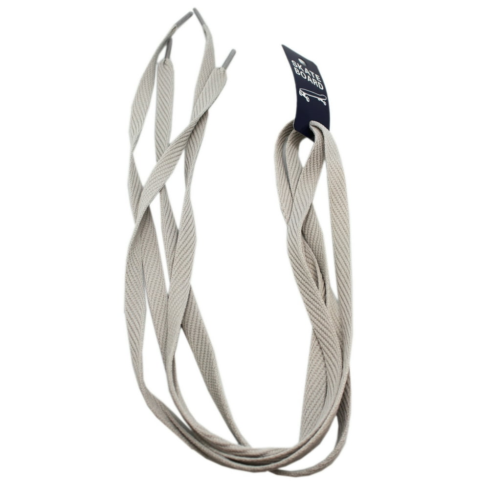 Flat Medium Thickness Lace Light Gray Colored Skateboard Shoelaces