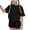 Black, variant on Asxite Girls Summer Outfits Casual Solid Short Sleeve Round Neck Tee Shorts Set 2 Piece 3-15 Y