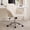 Beige+Silver, variant on Peispie Velvet Office Chair 300lbs, Mid Back Vanity Chair, Modern Swivel Desk Chair with Silver Base, Upholstered Computer Task Chair for Bedroom, Blue