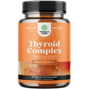 Herbal Thyroid Support Complex- Energizing Natural Thyroid Supplement with Iodine, B12, Selenium, Ashwagandha & More - Nature's Craft 60ct Iodine Supplement for Thyroid Health & Adrenal Support