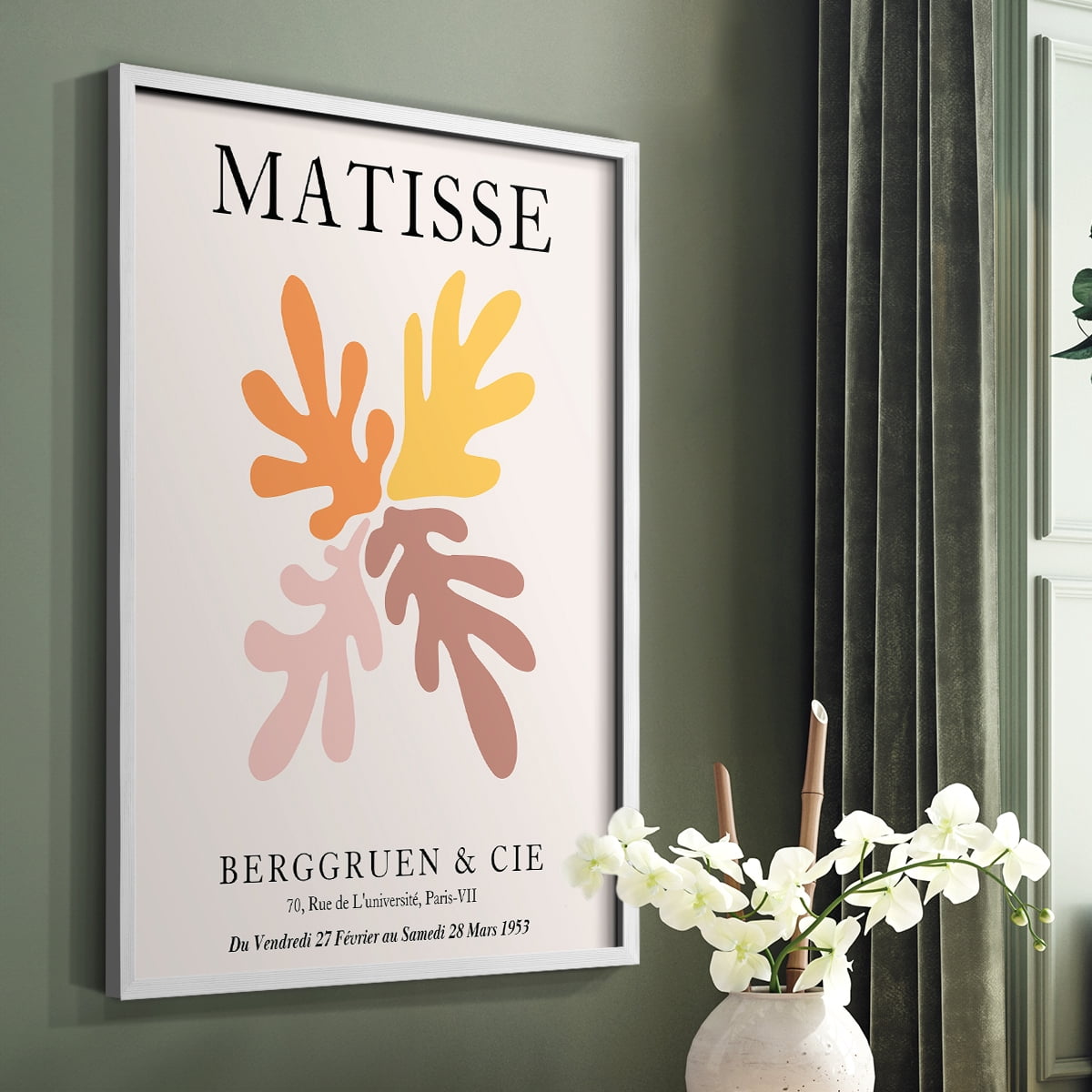 Matisse D in White Solid Wood Framed Print No Nail Hanging